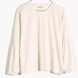 Madewell Crepe Drop-Shoulder Bubble-Sleeve Tee